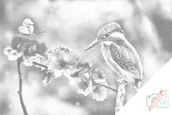  PontPöttyöző - Pillangó és jégmadár Méret: 40x60cm, Keretezés: Műanyagtáblával, Szín: Kék