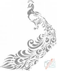 PontPöttyöző - Büszke páva 2 Méret: 30x40cm, Keretezés: Kartonlemezen, Szín: Fekete
