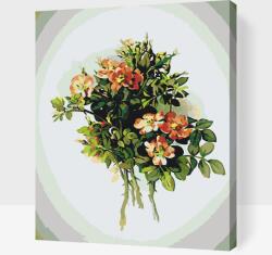  Festés számok szerint - Vintage virágok VII Méret: 40x50cm, Keretezés: Kartonlemezen