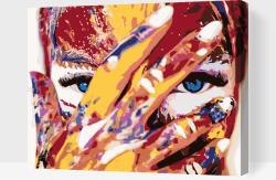  Festés számok szerint - Kékszemű nő Méret: 40x50cm, Keretezés: Műanyagtáblával