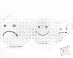  PontPöttyöző - Emoticon Méret: 30x40cm, Keretezés: Kartonlemezen, Szín: Kék