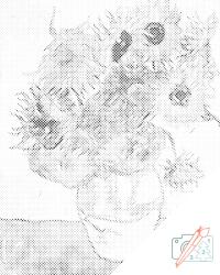  PontPöttyöző - Vincent Van Gogh: Napraforgók Méret: 40x50cm, Keretezés: Műanyagtáblával, Szín: Fekete