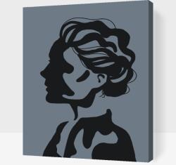  Festés számok szerint - Nő körvonala 2 Méret: 30x40cm, Keretezés: Kartonlemezen