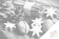 PontPöttyöző - Karácsonyi sütemények 2 Méret: 40x60cm, Keretezés: Fatáblával, Szín: Kék