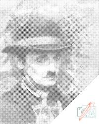 PontPöttyöző - Charlie Chaplin Méret: 40x50cm, Keretezés: Kartonlemezen, Szín: Zöld