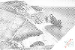 PontPöttyöző - A dorseti part Méret: 40x60cm, Keretezés: Kartonlemezen, Szín: Piros