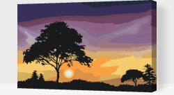  Festés számok szerint - Természet naplementével Méret: 40x60cm, Keretezés: Kartonlemezen
