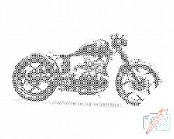  PontPöttyöző - BMW 80RT motorkerékpár Méret: 30x40cm, Keretezés: Kartonlemezen, Szín: Kék