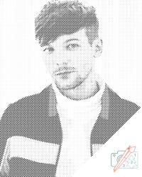  PontPöttyöző - Louis Tomlinson 2 Méret: 30x40cm, Keretezés: Műanyagtáblával, Szín: Zöld