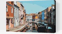 Festés számok szerint - Velencei gondolák Méret: 40x60cm, Keretezés: Műanyagtáblával
