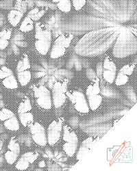  PontPöttyöző - Színes pillangók Méret: 40x50cm, Keretezés: Műanyagtáblával, Szín: Kék