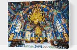  Festés számok szerint - Sihastria-kolostor, Románia Méret: 40x50cm, Keretezés: Kartonlemezen