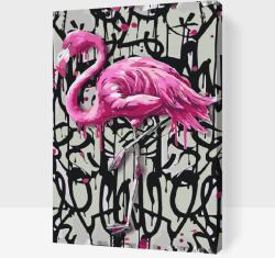 Festés számok szerint - Rózsaszín flamingó Méret: 40x60cm, Keretezés: Műanyagtáblával