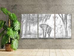 PontPöttyöző - Gyönyörű elefánt az erdőben (3 db-os készlet) Méret: 40x60cm (3db), Keretezés: Műanyagtáblával, Szín: Zöld