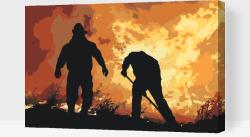  Festés számok szerint - Tűzoltók akcióban Méret: 40x60cm, Keretezés: Kartonlemezen