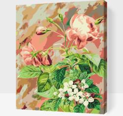  Festés számok szerint - Vintage rózsák 4 Méret: 40x50cm, Keretezés: Műanyagtáblával