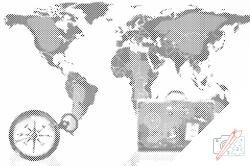  PontPöttyöző - Világkörüli út Méret: 40x60cm, Keretezés: Kartonlemezen, Szín: Zöld
