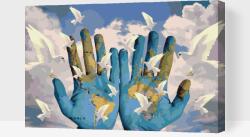  Festés számok szerint - Világunk a kézben Méret: 40x60cm, Keretezés: Kartonlemezen