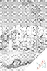  PontPöttyöző - Malibu bogár Méret: 40x60cm, Keretezés: Kartonlemezen, Szín: Fekete