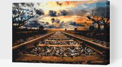  Festés számok szerint - Vasúti sín Méret: 40x60cm, Keretezés: Műanyagtáblával