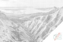  PontPöttyöző - Barrancas de Burujón, Toledo Méret: 40x60cm, Keretezés: Kartonlemezen, Szín: Kék