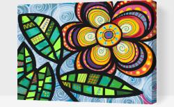  Festés számok szerint - Színes virág Méret: 40x60cm, Keretezés: Műanyagtáblával