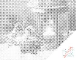  PontPöttyöző - Piros lámpás Méret: 40x50cm, Keretezés: Kartonlemezen, Szín: Fekete