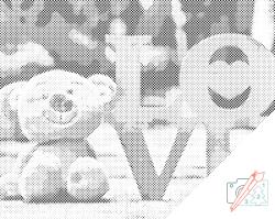  PontPöttyöző - Plüssmackó Méret: 40x50cm, Keretezés: Kartonlemezen, Szín: Zöld