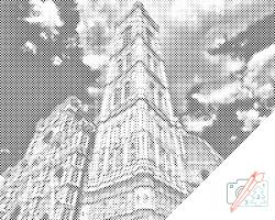  PontPöttyöző - Firenzei dóm 2 Méret: 40x60cm, Keretezés: Kartonlemezen, Szín: Kék