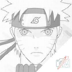  PontPöttyöző - Naruto 2 Méret: 50x50cm, Keretezés: Műanyagtáblával, Szín: Piros