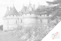  PontPöttyöző - Loire-völgyi kastély Méret: 40x60cm, Keretezés: Műanyagtáblával, Szín: Kék