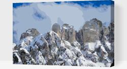 Festés számok szerint - Monte Civetta, Dolomitok Méret: 40x60cm, Keretezés: Fatáblával