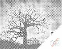  PontPöttyöző - Kislány az éjszakában Méret: 30x40cm, Keretezés: Kartonlemezen, Szín: Zöld