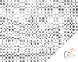  PontPöttyöző - Pisai ferde torony 2 Méret: 30x40cm, Keretezés: Kartonlemezen, Szín: Fekete