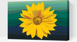 Festés számok szerint - Sárga virág 1 Méret: 40x60cm, Keretezés: Kartonlemezen