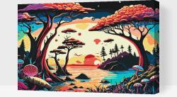 Festés számok szerint - Gombákkal teli erdő Méret: 40x60cm, Keretezés: Műanyagtáblával