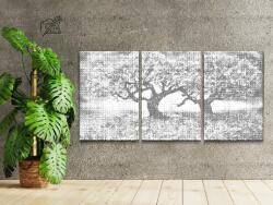 PontPöttyöző - Fák a réten (3 db-os készlet) Méret: 40x60cm (3db), Keretezés: Műanyagtáblával, Szín: Fekete