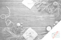 PontPöttyöző - Karácsonyi háttér Méret: 40x60cm, Keretezés: Fatáblával, Szín: Kék