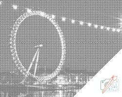  PontPöttyöző - London Eye Méret: 30x40cm, Keretezés: Kartonlemezen, Szín: Zöld
