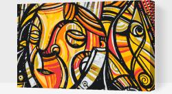 Festés számok szerint - Graffiti, női arc Méret: 40x50cm, Keretezés: Műanyagtáblával