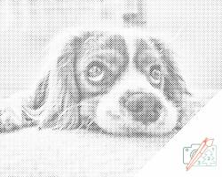  PontPöttyöző - Aranyos kutya Méret: 30x40cm, Keretezés: Műanyagtáblával, Szín: Kék