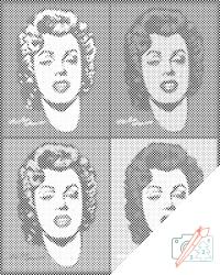  PontPöttyöző - Marilyn négy árnyalata Méret: 40x50cm, Keretezés: Műanyagtáblával, Szín: Piros