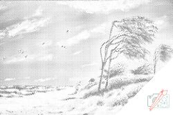  PontPöttyöző - Elhagyatott part Méret: 40x60cm, Keretezés: Kartonlemezen, Szín: Zöld