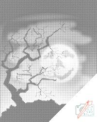  PontPöttyöző - Kísérteties hold Méret: 40x50cm, Keretezés: Műanyagtáblával, Szín: Fekete