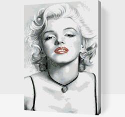 Festés számok szerint - Marilyn Monroe piros ajkakkal Méret: 40x60cm, Keretezés: Műanyagtáblával