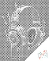  PontPöttyöző - Fejhallgató Méret: 40x50cm, Keretezés: Műanyagtáblával, Szín: Kék