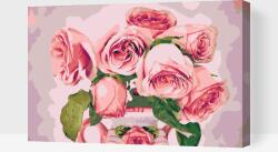  Festés számok szerint - Rózsa a vázában Méret: 40x60cm, Keretezés: Műanyagtáblával