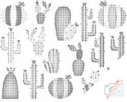  PontPöttyöző - Kaktusz háttér Méret: 30x40cm, Keretezés: Műanyagtáblával, Szín: Piros