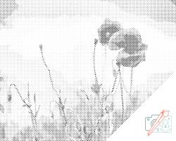  PontPöttyöző - Piros virágok Méret: 30x40cm, Keretezés: Kartonlemezen, Szín: Fekete