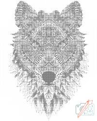  PontPöttyöző - Mandala farkas Méret: 30x40cm, Keretezés: Műanyagtáblával, Szín: Zöld